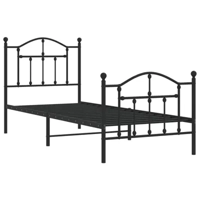 Immagine prodotto di vidaXL Struttura letto con testiera e pediera in metallo nero 90x200 cm