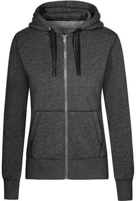 Produktbild von X.O Zip Hoodie Jacke Damen, Schwarz-Melange, XL