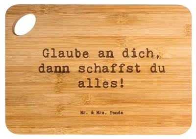 Produktbild von Mr. & Mrs. Panda Schneidebrett Spruch Angst überwinden - Transparent - Geschenk, Frühstücksbrettchen, jausenbrett, Zuversicht, Vertrauem, Mut, Hackbrett, Liebe, Trost
