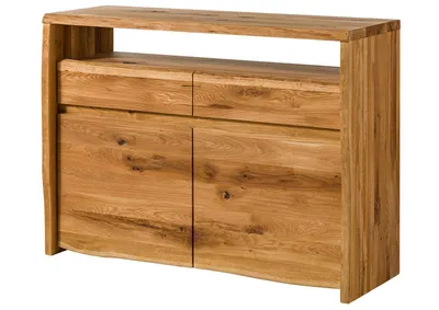 Image de MASSIVMOEBEL24 | Buffet 131x45 Chêne sauvage huilé Bois naturel PURE OAK #103