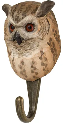 Produktbild von Wildlife Garden Decohook Wandhaken Uhu (handgeschnitzt)