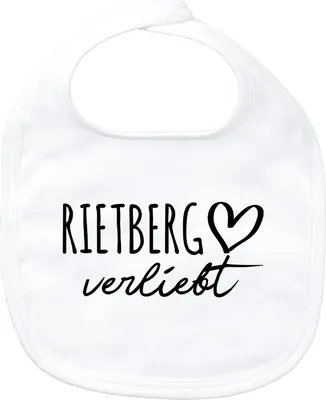 Produktbild von Huuraa Baby Lätzchen Rietberg verliebt White Klettverschluss  Baumwolle Latz Geschenkidee