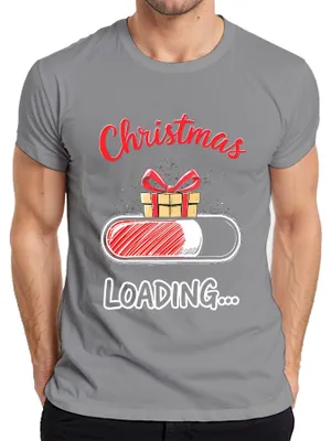 Zdjęcie produktu dla Christmas Loading Christmas Gift Loading Bar Gift Śmieszna koszulka męska, szary, L