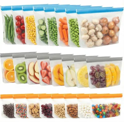 Image de Solidchoice - 24 sacs de congélation réutilisables avec base stable