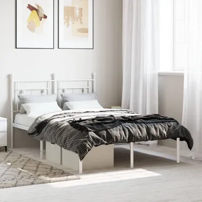 Produktbild von Design Möbel Bettgestell mit Kopfteil Metall Weiß 120x200 cm - 2024 Neu