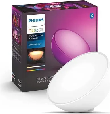 Image de Lampe Portable Connectée Philips Hue Go White and Color, Bluetooth, Compatible Alexa Google Apple Homekit, 6W, 25000 Heures