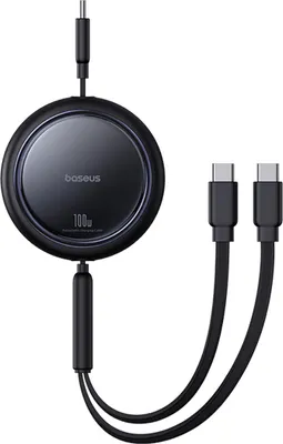 Immagine prodotto di Kabel Usb-C 2W1 Baseus Specchio luminoso, C+C / 100W / 1M (Czarny)