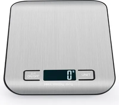 Image de INF Balance de Cuisine Digitale Rechargeable en Acier Inoxydable Argenté 5 kg/1 g