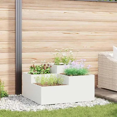 Zdjęcie produktu dla Maison Exclusive – donica ogrodowa biała 80 x 80 x 48 cm stal