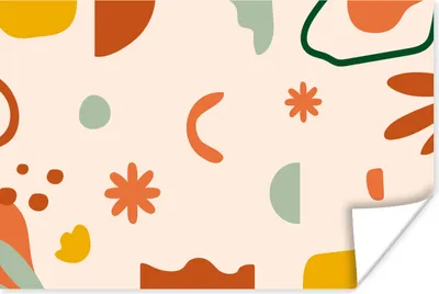 Produktbild von MuchoWow® Poster Formen - Muster - Blumen 120x80 cm - Bilder