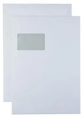 Produktbild von Kaenguruh C4 Versandtasche, nassklebend, holzfrei weiss 90g, mit Fenster