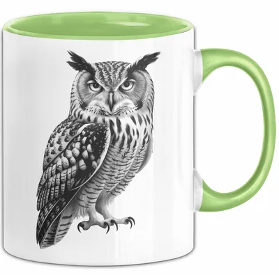 Produktbild von Eule Tierliebhaber Tasse Geschenk Lustige Geschenkidee Spruch (Grün)
