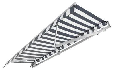 Produktbild von Gelenkarmmarkise 3x2,5m Anthrazit/Weiß für Wandmontage mit UV-Schutz