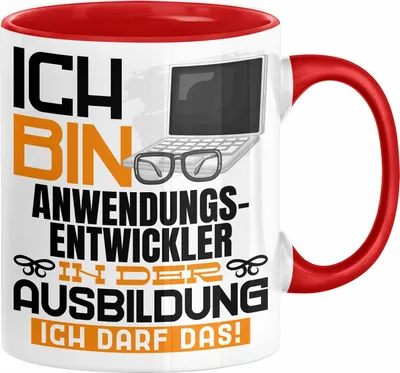 Produktbild von Anwendungsentwickler Ausbildung Tasse Geschenk Ich Bin Anwendungsentwickler In Der Ausbildung Ich Darf Das Geschenkidee Spruch (Rot)