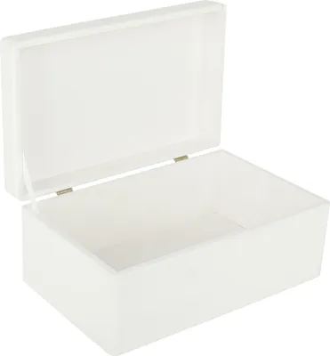 Image de Creative Deco Boite de Rangement en Bois Blanc 30 x 20 x 14 cm (+/- 1 cm)