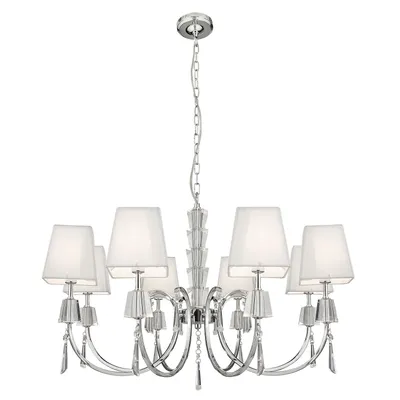 Produktbild von Portico Zeitgenössischer Kronleuchter Stahl Chrom Glas 8 Lichter G9
