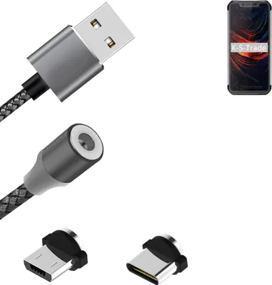 Produktbild von K-S-Trade Hochwertiges Magnet-Lade-kabel Sync-Kabel Daten-Kabel kompatibel mit Blackview BV9600 Pro (2019) mit USB-Typ-C-Anschluss und