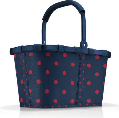 Produktbild von reisenthel carrybag, Einkaufskorb, Korb, Picknickkorb, Tragetasche, Polyestergewebe, Frame Mixed Dots Red, 22 L, BK3076