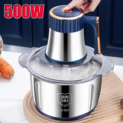 Image de Hachoir à viande multifonction et coupe-légumes - 5 litres - 500 W - Acier inoxydable - 6 lames