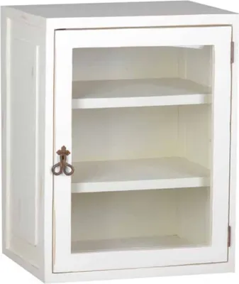 Produktbild von MiaMöbel Hängeschrank Mexico Möbel 51x66x38 cm Landhausstil Glas Massivholz Pinie Weiß