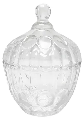 Glas-Süßigkeitenschale mit Deckel, Apfelform, 260 ml, 12,5x10 cm