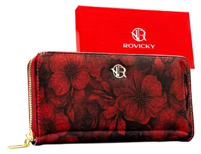 Obrázek produktu pro Rovicky dámská peněženka s květinovým vzorem, červená,  20x10 cm
