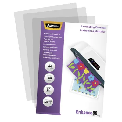 Produktbild von Fellowes 5452103, A4, Transparent, Matt, 0,08 mm, 100 Stück(e)