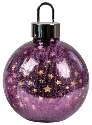 Produktbild von formano LED Deko-Kugel Weihnachten Glas 30 cm Royal-Plum mit Timer 8h/16h