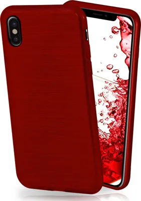 Produktbild von moex® Brushed Case kompatibel mit Apple iPhone X / iPhone XS - Hülle aus Silikon, Burgunderrot