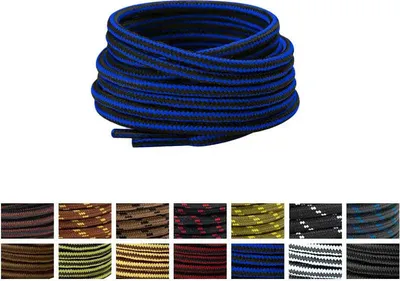 Zweifarbige Schnürsenkel für Wanderschuhe / Arbeitsschuhe - Schwarz Blau - 180 cm