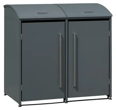 Image de Westmann Metall Abri pour poubelles Moderna 2 2x240 L Anthracite 83x139x135 cm