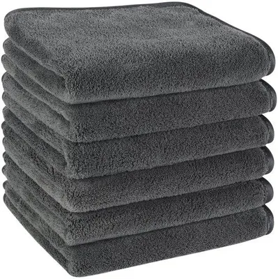 Zdjęcie produktu dla Ibenzoa® Zestaw 6 wysokiej jakości ręczników gościnnych z mikrofibry, 30 x 50 cm – luksusowo miękkie, bardzo chłonne i szybko schnące, z pętelkami do zawieszania, idealne w podróży