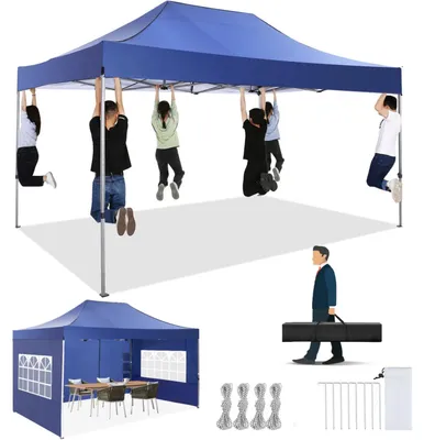 Produktbild von Partyzeltt – Faltbares Zelt – Marktstandzelt – Gartenzelt – Festivalzelt – 3 x 4,5 Meter – 420D Oxford-Material