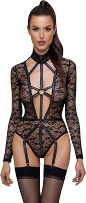 Produktbild von Cottelli LINGERIE Body Spitze S - Langarm-Riobody mit Spitze