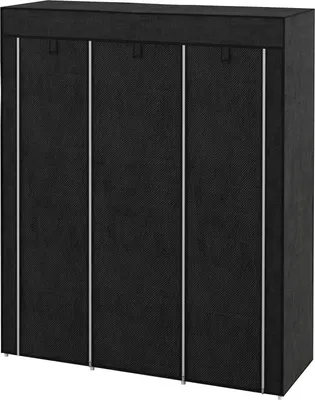 Produktbild von Stoffschrank Mit Kleiderstange, 8 Ebenen, Hellgrau, 125X43X162,5Cm, Platzsparender Faltschrank Für Flur