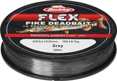 Produktbild von Berkley Flex Pike Deadbait Grey - 300m Hechtschnur, Durchmesser:0.35mm, Tragkraft:8.7kg