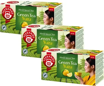 Produktbild von Teekanne Grüner Tee Yuzu 3x 20 Teebeutel - Grüntee im Beutel zitronig frisch