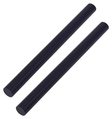 2 Acetalcopolymer-Stangen, Ø 23,5 mm, 305 mm, schwarz, rund