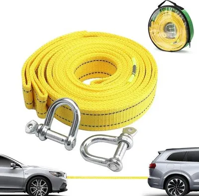 Productafbeelding van Famanu sleepkabel, 4 meter lang - treksterkte van 5 ton - inclusief 2 veiligheidshaken - met opbergtas
