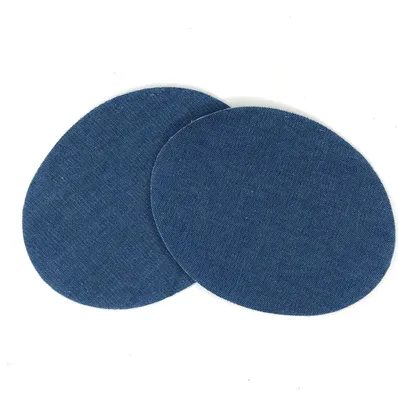 Produktbild von Knie-/Ellenbogen-Aufnäher zum Aufbügeln, Jeansblau
