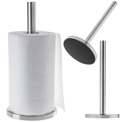 Image de KADAX Porte-rouleau de cuisine, Porte-papier en acier inoxydable, Porte-rouleau de papier de cuisine, Acier brossé