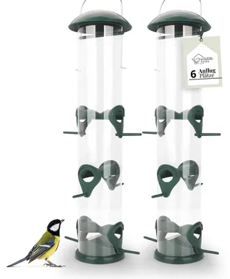 Produktbild von WILDLIFE HOME Körner Vogelfutterspender I 40cm mit 6 Anflugplätzen I Vogel Futterstation zum Aufhängen, Futtersäule, Körner Wildvögel Futtersilo