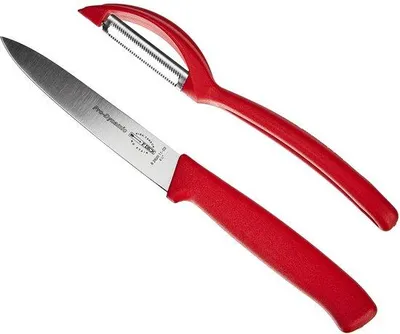 Produktbild von Küchenmesser-Set, 2-teilig, rot, praktisch
