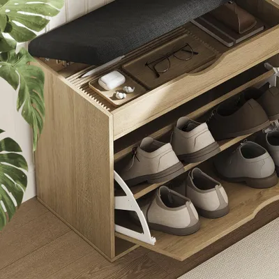 Obrázok produktu pre Lavička na topánky Vicco Schufy Sonoma 60 x 51 cm s 2 priehradkami, Model 56660