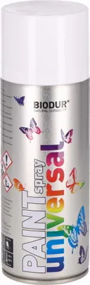 Produktbild von Biodur | Sprühlack - Signal weiß (RAL 9003) - 400ml, Sprühfarbe, Lackspray, Universal - Betonfarbe, Sprühlacke für Holz, Metall, Glas