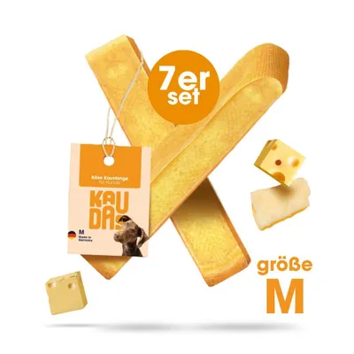 Produktbild von KAUDAS Käse-Kaustange für Hunde - 7× M 100 % Hartkäse, zahnreinigend & natürlich