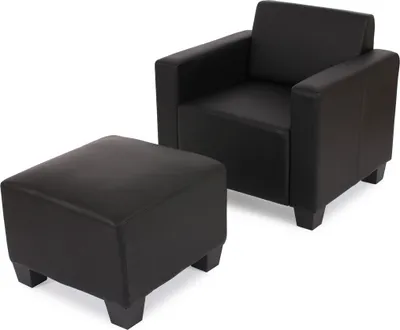 Produktbild von Modulární křeslo lounge chair s otomanem Lyon, Imitace kůže  černá
