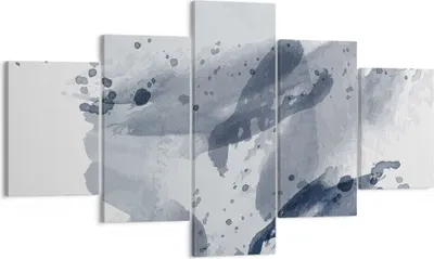 Produktbild von Bild auf Leinwand - Leinwandbild - 5 Teile - Abstraktion Blau Minimalismus - 125x70cm - Wand Bild - Wanddeko - Wandbilder - Leinwanddruck - Bilder - Wanddekoration - Leinwand bilder - EA125x70-4941