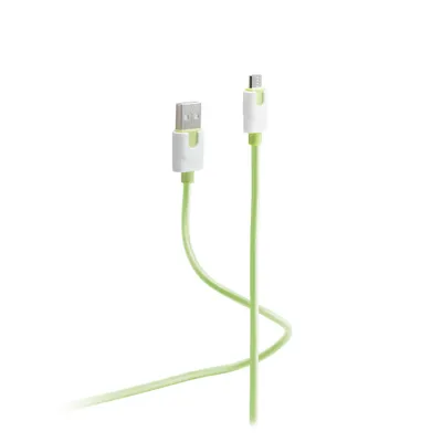 Produktbild von USB-Ladekabel A Stecker auf Micro B, grün, 0,3m