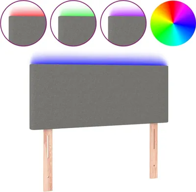Produktbild von vidaXL LED Kopfteil Dunkelgrau 90x5x78/88 cm Stoff
